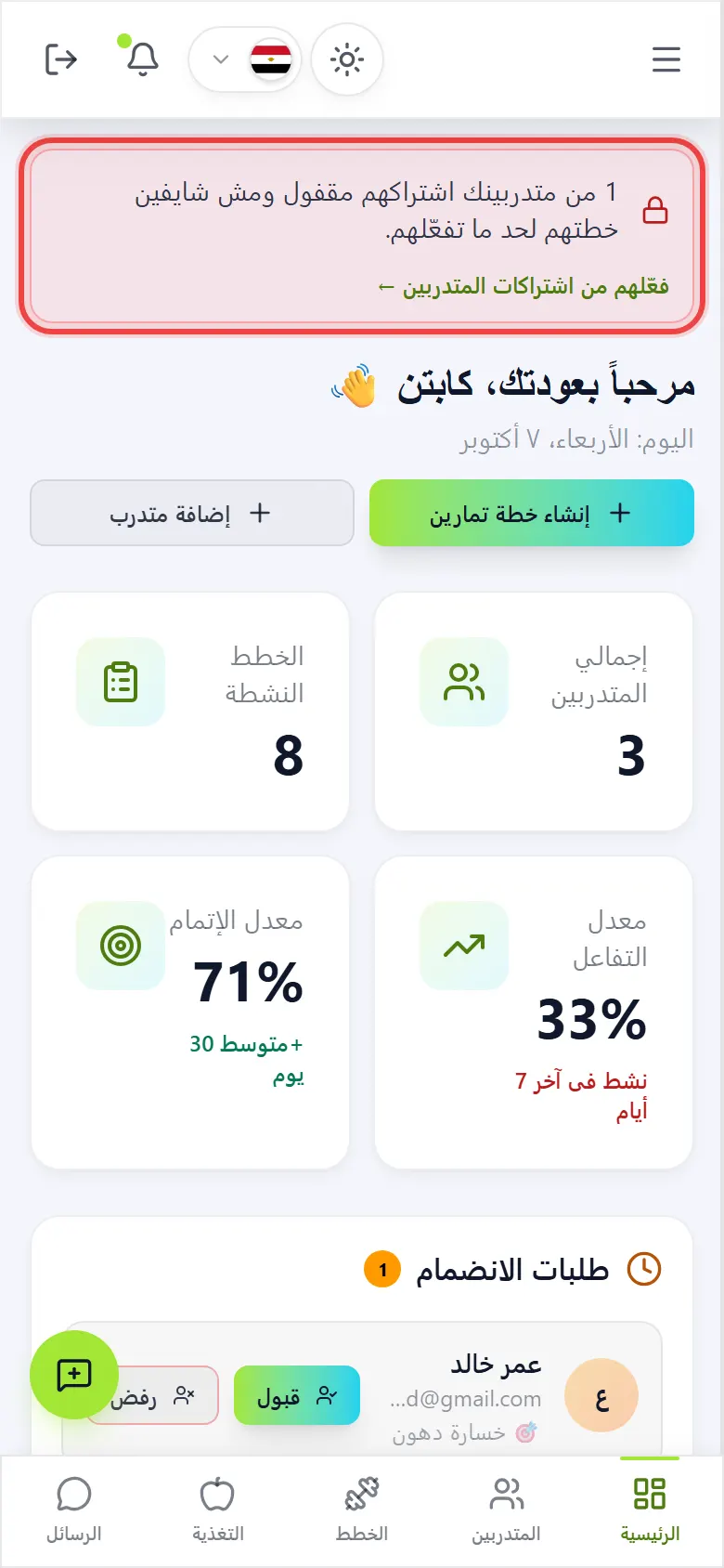 شوف مين محتاج تفعيل