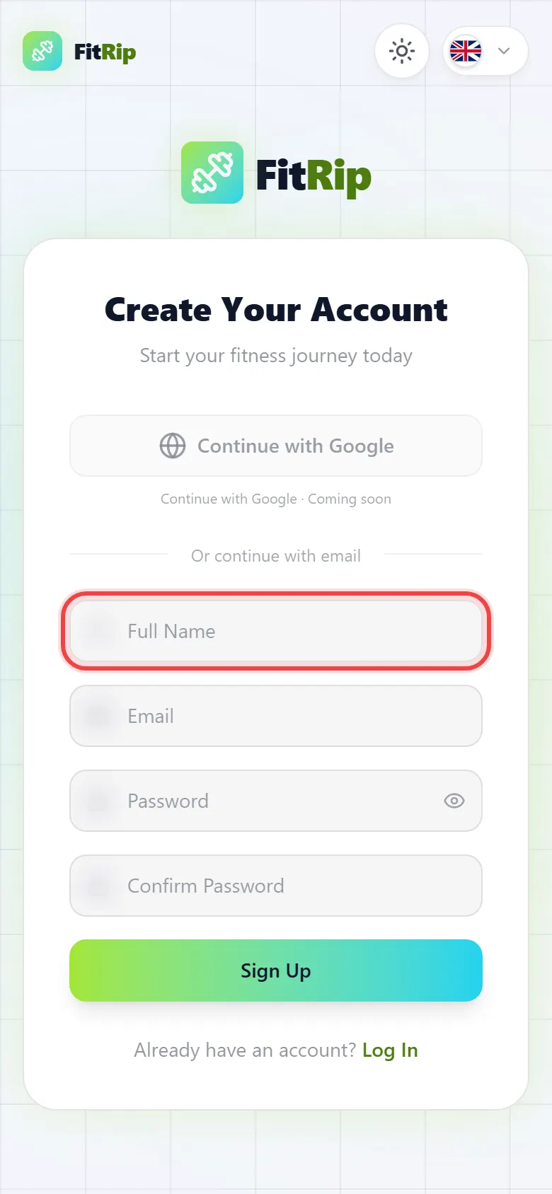 Create your account