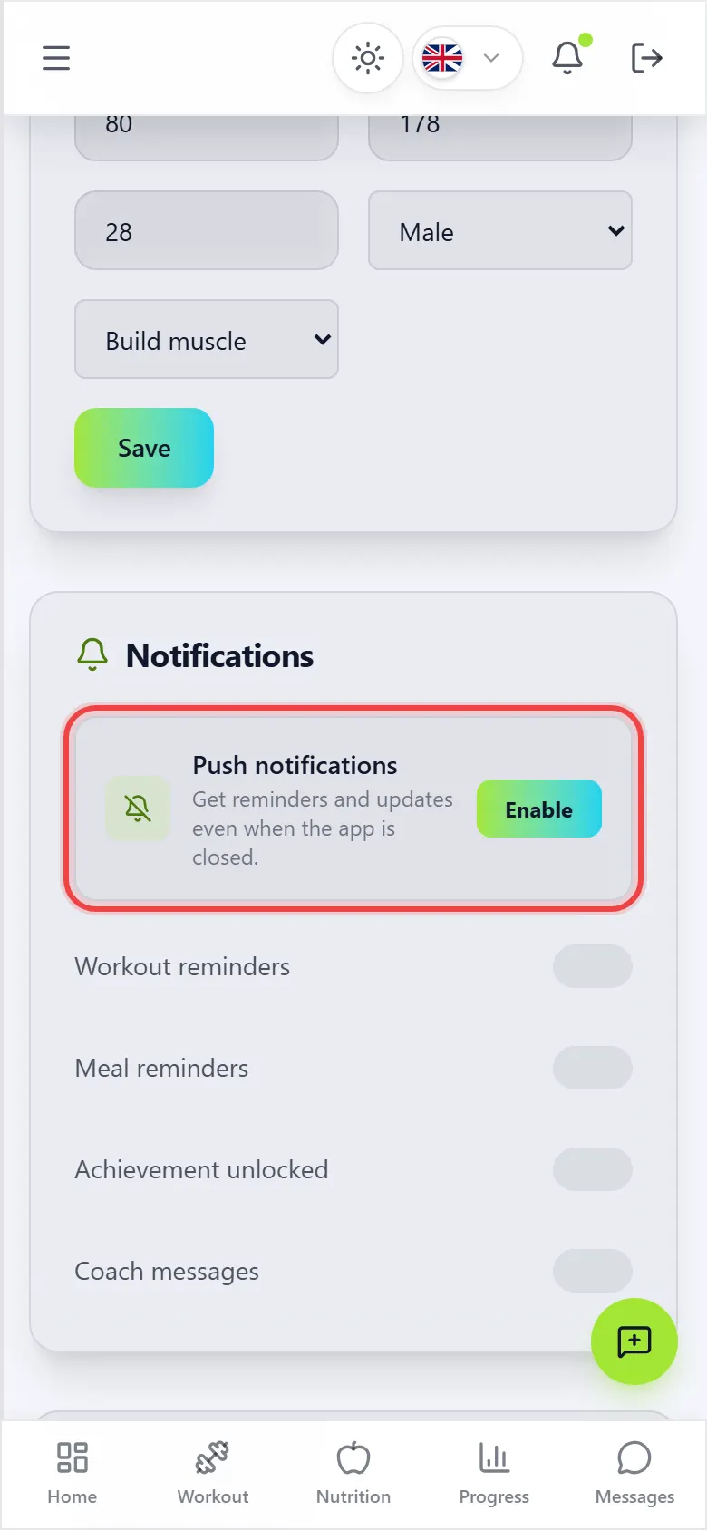 Turn on notifications